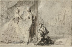 Promenade Boulevardilla tekijältä Gabriel Jacques de Saint Aubin