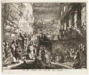 Näkymä Salonista Louvressa vuonna 1753 tekijältä Gabriel Jacques de Saint Aubin