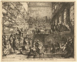 Näkymä Salon du Louvresta vuonna 1753 tekijältä Gabriel Jacques de Saint Aubin