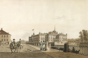Näkymä Mihailovskin palatsille, 1804 tekijältä Gabriel Ludwig Lory the Elder