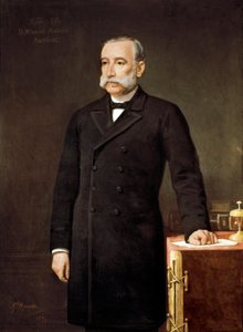 Manuel ALONSO MARTINEZin (1827-1891) muotokuva, espanjalainen lakimies ja Madridin liberaalipuolueen poliitikko, edustajakokous.   Gabriel Mauretan maalaus (1800-luku). tekijältä Gabriel Maureta Aracil