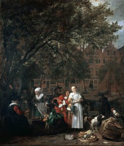 Amsterdamin yrttimarkkinat tekijältä Gabriel Metsu