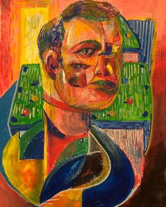 The Pool Player, 2021 (akryyli paperille)