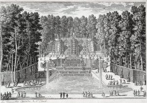 Uudet vesiputoukset St Cloudin puutarhoissa (meidän luona) - Perelle, 1600-luvun loppu tekijältä Gabriel Perelle