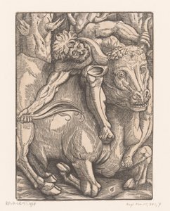Hercules painii Achelousin kanssa Labors of Hercules (sarjan nimi) tekijältä Gabriel Salmon