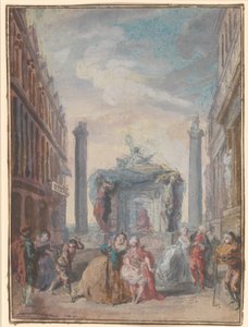 Venetsialaiset festivaalit vuoden 1759 jälkeen. tekijältä Gabriel de Saint Aubin