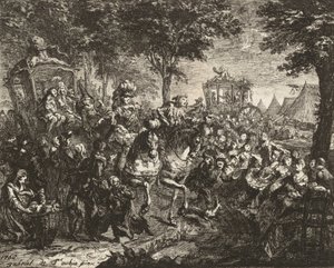 Näkymä Besonin messuille, 1750. tekijältä Gabriel de Saint Aubin