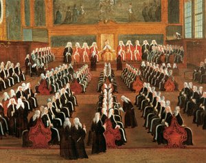 Pregadin hallitus Ducal Palacessa, kirjoittanut Gabriele Bella (1730-1799), Yksityiskohta tekijältä Gabriele Bella