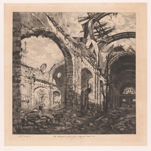 Ruïne van de Salle des Pas Perdus a París na de marca van 1871 Salle des pas perdus del Palau de Justícia de París després de l