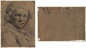 Nuoren miehen pää (recto) Pääpiirros (käänteinen) tekijältä Gaetano Gandolfi