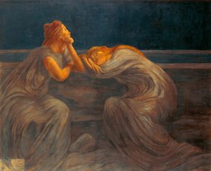 Nocturne, 1908, kirjoittanut Gaetano Previati (1852–1920). tekijältä Gaetano Previati
