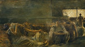 Gaetano Previati (1852-1920) oopiumin tupakoitsijat