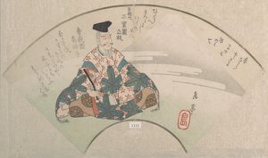 Runoilija ja Fuji-vuori Spring Rain -kokoelmasta Harusame shu, voi. 3, n. 1820-luku. tekijältä Gakutei