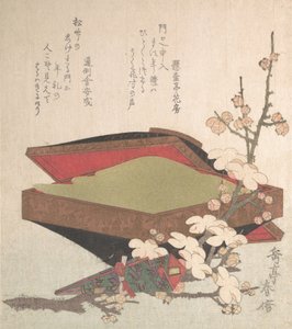 Luumunkukat ja kakkulaatikko, 1819. tekijältä Gakutei