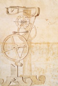 Piirustus Galileon heilurikellosta, Galileo Galilein (1564-1642) käsikirjoitus, 85 gal, f 50 r.