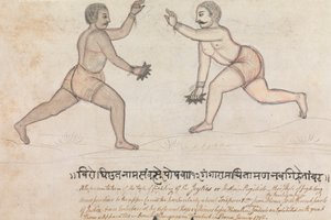 Two Jeyties Fighting tekijältä Gangaram Chintaman Tambat