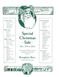 Broughton Bros.:n ilmoitus - Joulun erikoisalennus, 1917