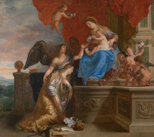 Die Krönung der heiligen Rosalia tekijältä Gaspar De Crayer