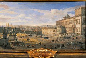 Italia, Rooma, Quirinalin palatsi tekijältä Gaspar van Wittel