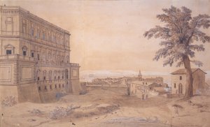 Palazzo Farnese Caprarolassa (muste ja pesu paperille) tekijältä Gaspar van Wittel