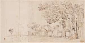 Villa Medicin puutarhat tekijältä Gaspar van Wittel