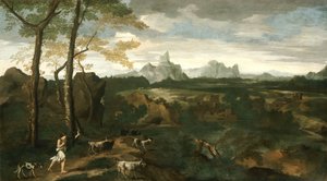 Maisema paimenen ja vuohien kanssa, c. 1635.