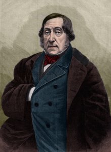 Muotokuva Gioachino (Gioacchino) Rossinista (1792-1868), italialainen säveltäjä, kaiverrus Nadarin valokuvauksen jälkeen.