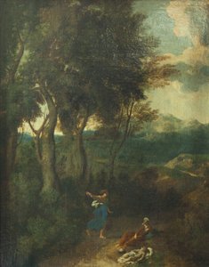 Hagar ja Ismael tekijältä Gaspard Poussin Dughet