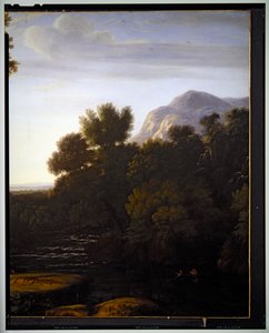 Italialainen maisema, yksityiskohta, päiväämätön tekijältä Gaspard Poussin Dughet