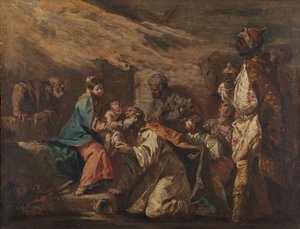 Maagien palvonta tekijältä Gasparo Diziani (attributed to)