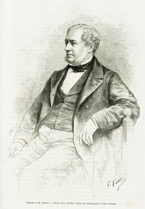 Edouard Chartonin muotokuva. G. Vuillierin kaiverrus Adam Salomonin valokuvan jälkeen havainnollistamaan Paul Laffiten artikkelia M. Charton in le tour du monde 1890, toimittanut Edouard Charton (1807-1890), Hachette, Paris. tekijältä Gaston Vuillier
