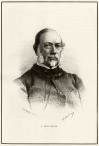 Muotokuva Emile Templieristä (1821-1891), Louis Hachetten (1800-1864) yhteistyökumppanista, joka vastasi Tour du monden valmistuksesta. G.Vuillierin kaiverrus havainnollistamaan Gabriel Bonvalon tarinaa "Pariisista Tonkiniin, tuntemattoman Tiibetin läpi" tekijältä Gaston Vuillier