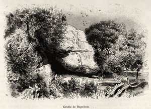 Luola Napoleon tai Napoleon Bonaparte (1769-1821) rakasti lapsena turvapaikkaa opiskelemaan ja meditoimaan. Kaiverrus ja tarina "" La Corse" - kirjoittanut Gaston Vuillier (1845-1915), vuonna 1890 Le tour du monde -lehdessä, nouveau journal des voyages, jo