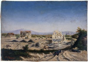 Le Fort de Vanves vuoden 1870 sodan aikana, noin 1870 (öljy kankaalle) tekijältä Gaston de Laperrière