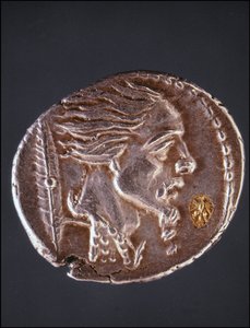 Olettaen Vercingetorixin profiili Gauloisen kappaleessa. Mitalikokoelman museo. Milano
