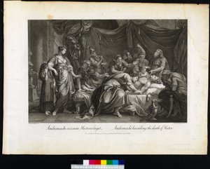 Andromache itki Hectorin kuolemaa, kaiverrettu Domenico Cunego, 1764 tekijältä Gavin after Hamilton