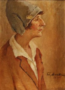 Runoilija Anna Akhmatovan muotokuva 1889-1966, 1929 tekijältä Gavriil Petrovich Makaturin