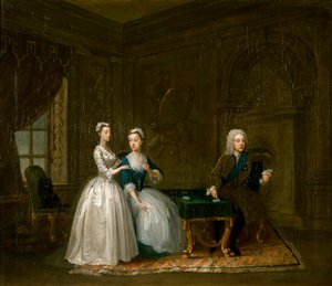 "Muotokuva Johnista, Montagun toisesta herttuasta, hänen vaimostaan ja heidän nuoremmasta tyttärestään", 1730