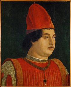Gianfrancesco Gonzaga, Mantovan hallitsija, marsalkka ... (öljy puulle) tekijältä Gentile Bellini