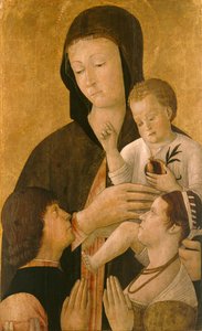 Saksa: Maria mit dem Kind und einem Stifterpaar Madonna lapsen ja kahden lahjoittajan kanssa. tekijältä Gentile Bellini
