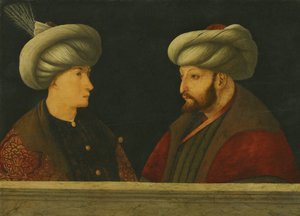 Muotokuva sulttaani Mehmed II:sta nuoren arvomiehen kanssa
