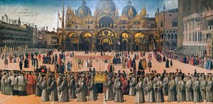 Kulkue Piazza San Marcolla Venetsiassa, 1496.