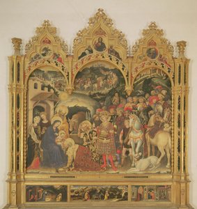 Taikurien palvonnan alttaritaulu, 1423 (tempera paneelille) tekijältä Gentile da Fabriano
