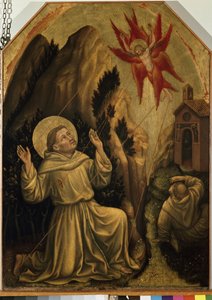 Pyhä Franciscus vastaanottamassa stigmat (tempera paneelissa tekijältä Gentile da Fabriano
