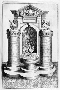 Suihkulähteen suunnittelu, 1664 tekijältä Georg Andreas Bockler
