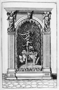 Suihkulähde, luolasuunnittelu, 1664. tekijältä Georg Andreas Bockler