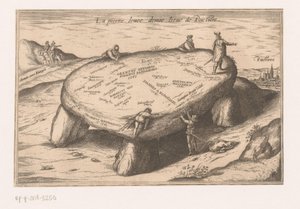 Näkymä Pierre Levéelle lähellä Poitiersia La pierre levee demie lieue de Poictiers (otsikko esineessä) tekijältä Georg Braun (possibly)