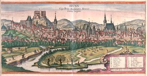 Brno (Moravia), Tšekin tasavalta - Georg Braunin "Civitates Orbis Terrarum", Köln 1617. tekijältä Georg Braun