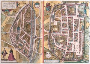 Chartres, Ranska, Georg Braunin teoksessa "Civitates Orbis Terrarum", Köln 1617, tekijältä Georg Braun