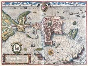 Gallipoli, Italia - teoksessa "Civitates Orbis Terrarum", Georg Braun, Köln 1617. tekijältä Georg Braun